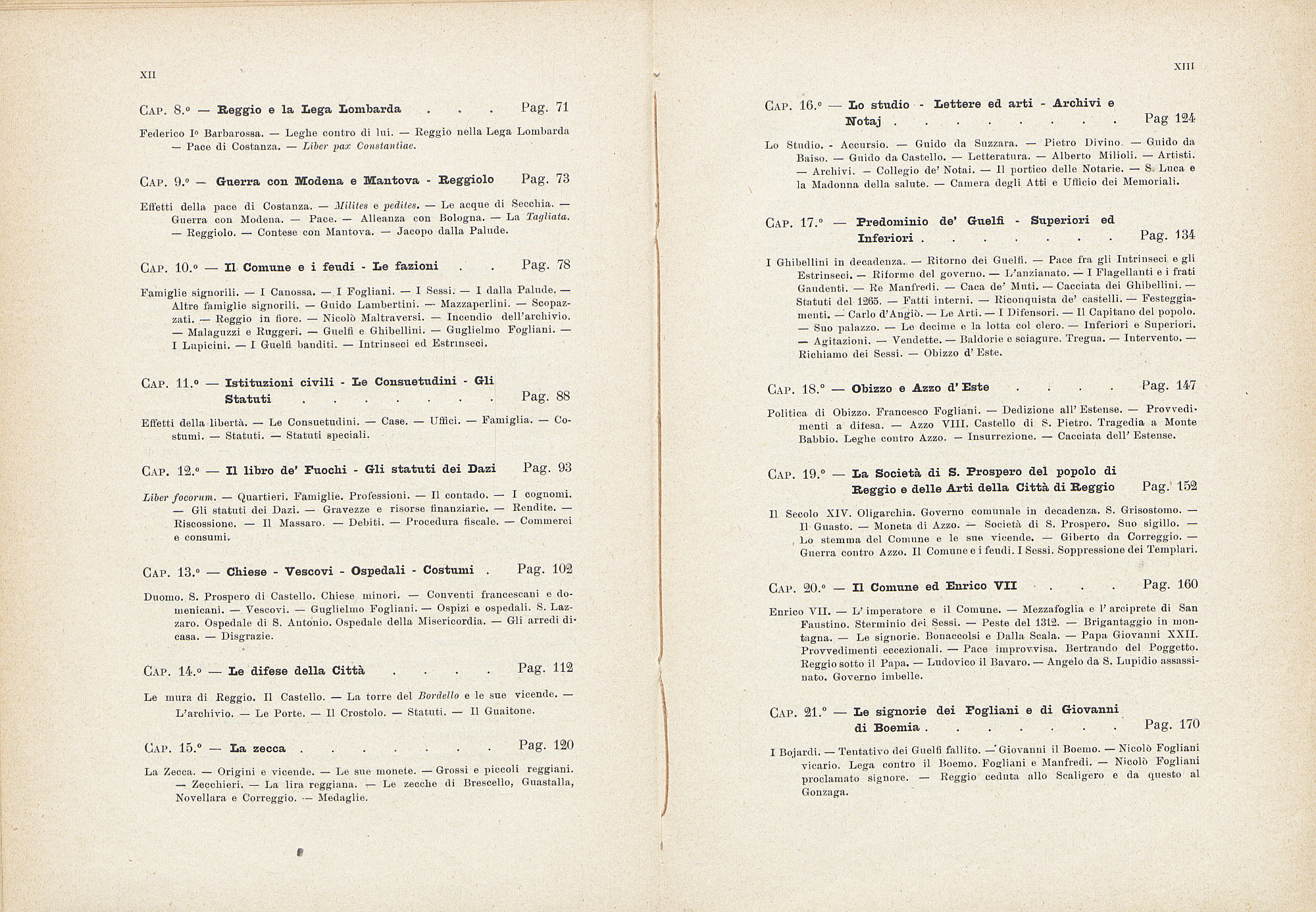Pagg. XII,XIII