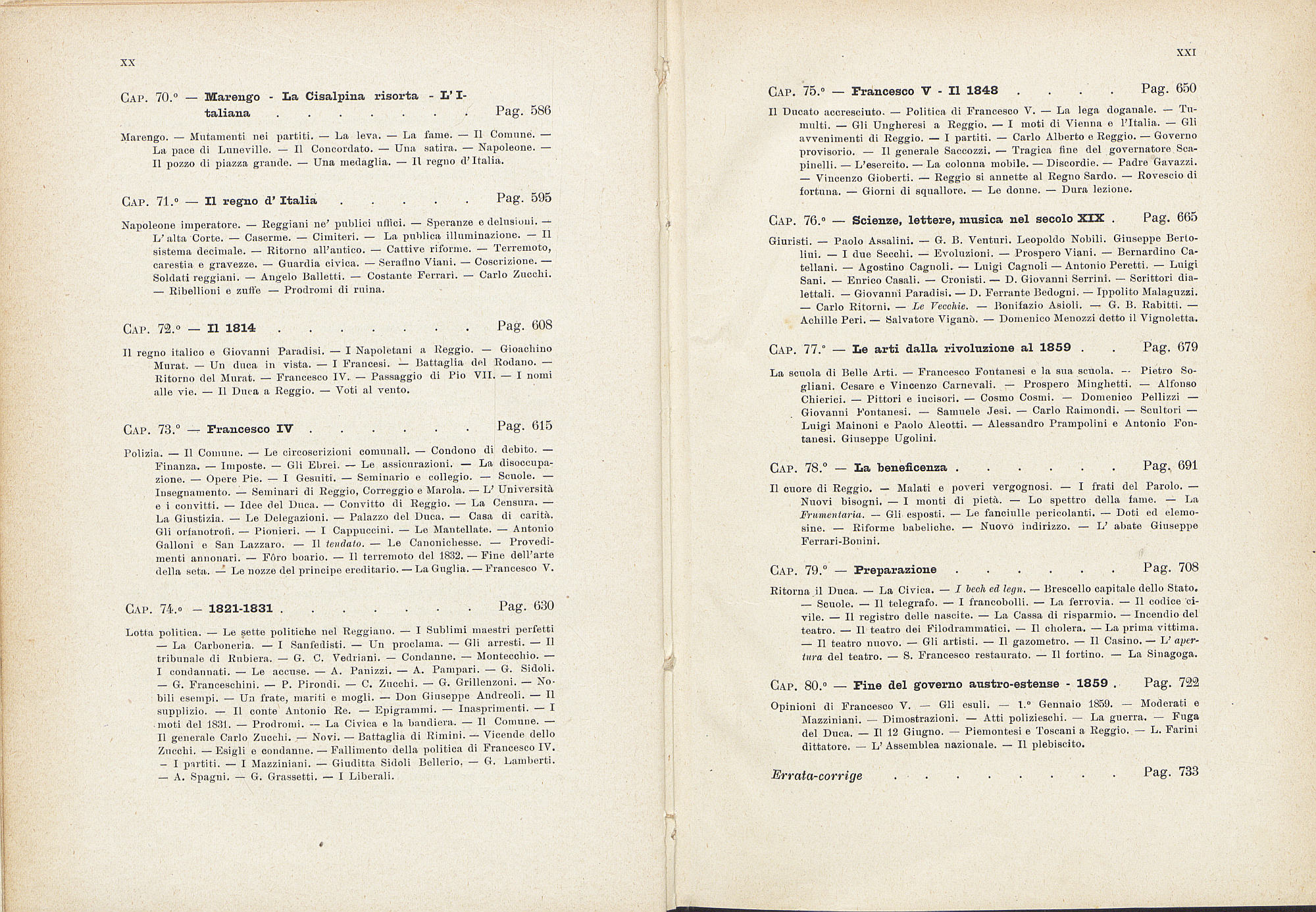 Pagg. XX,XXI